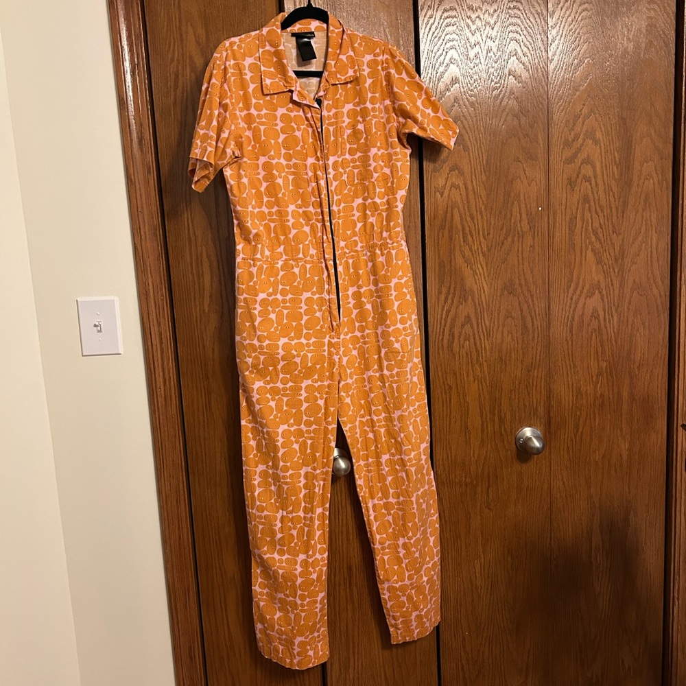 Orange Patterned Jumpsuit by Nooworks